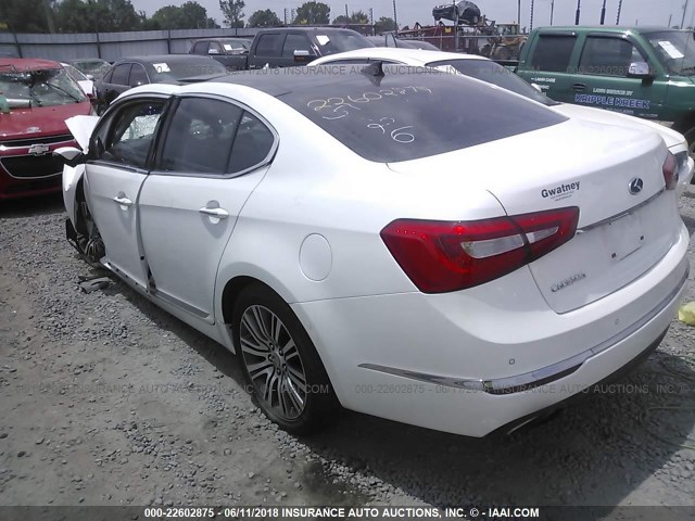 KNALN4D78F5187137 - 2015 KIA CADENZA PREMIUM/LIMITED WHITE photo 3