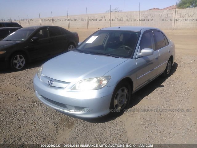 JHMES96675S021938 - 2005 HONDA CIVIC HYBRID SILVER photo 2