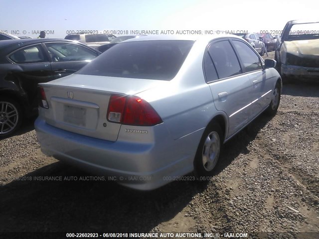 JHMES96675S021938 - 2005 HONDA CIVIC HYBRID SILVER photo 4