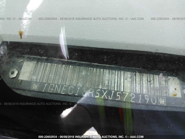 1GNEC13R5XJ572190 - 1999 CHEVROLET TAHOE C1500 BLACK photo 9