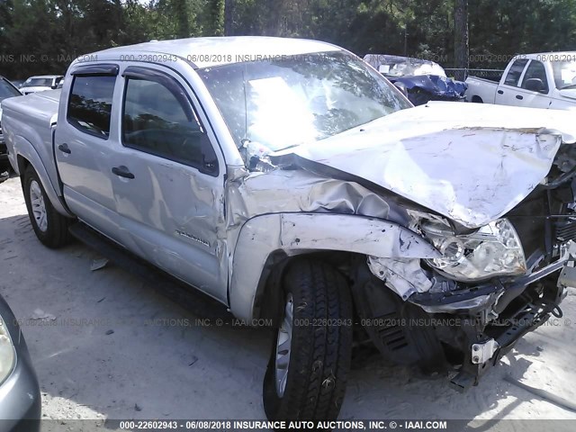 3TMLU4EN7AM040068 - 2010 TOYOTA TACOMA DOUBLE CAB ვერცხლისფერი ფოტო 1