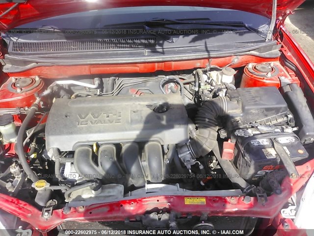 2T1KR32E85C369565 - 2005 TOYOTA COROLLA MATRIX XR RED photo 10