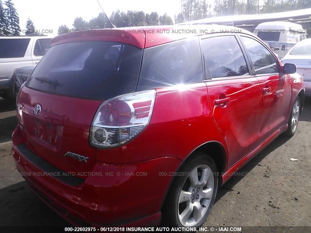 2T1KR32E85C369565 - 2005 TOYOTA COROLLA MATRIX XR RED photo 4