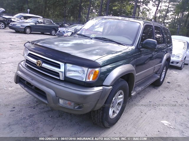 JT3GN87R2Y0173599 - 2000 TOYOTA 4RUNNER LIMITED GREEN photo 2