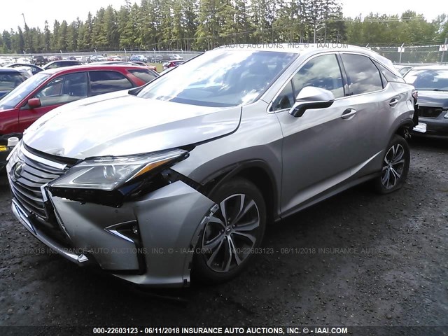 2T2BZMCA7HC081456 - 2017 LEXUS RX 350/BASE/F SPORT GRAY photo 2