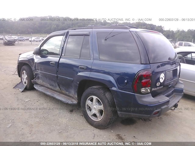 1GNDT13S232181646 - 2003 CHEVROLET TRAILBLAZER  BLUE photo 3