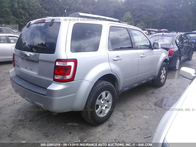 1FMCU04G59KA18435 - 2009 FORD ESCAPE LIMITED SILVER photo 4