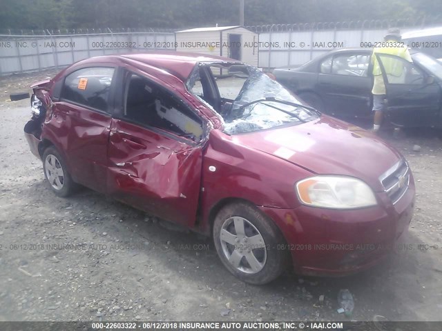KL1TD56658B137730 - 2008 CHEVROLET AVEO LS RED photo 1