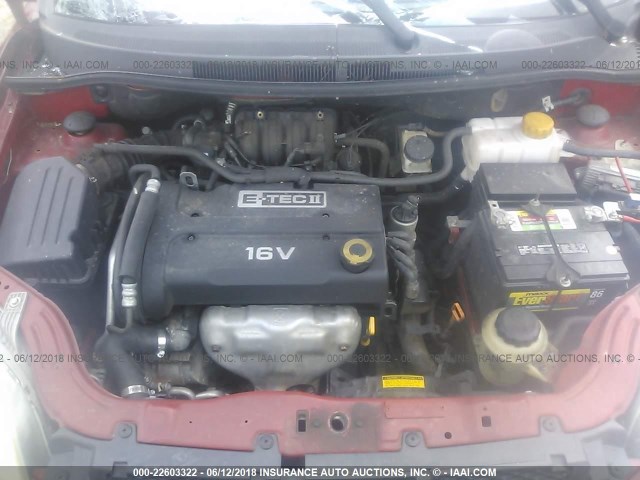 KL1TD56658B137730 - 2008 CHEVROLET AVEO LS RED photo 10