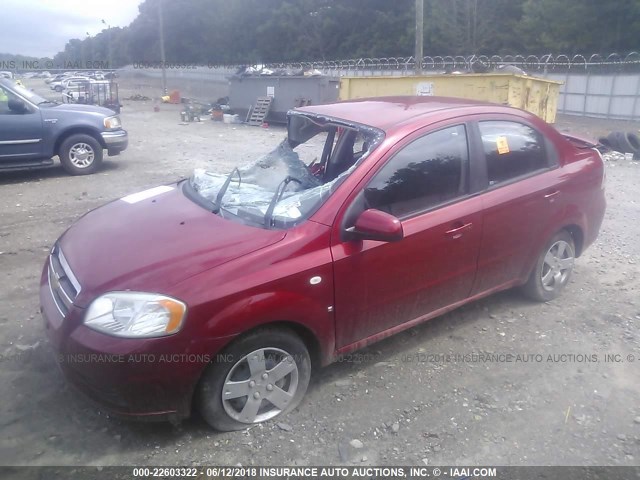 KL1TD56658B137730 - 2008 CHEVROLET AVEO LS RED photo 2