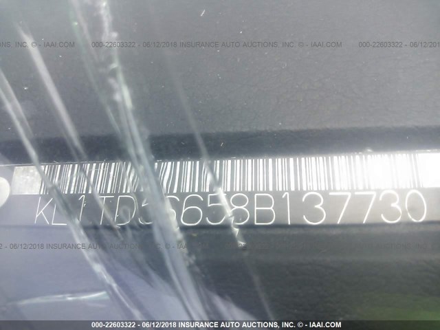 KL1TD56658B137730 - 2008 CHEVROLET AVEO LS RED photo 9