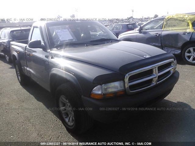 1D7FL16K94S631765 - 2004 DODGE DAKOTA SXT GRAY photo 1