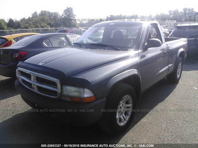 1D7FL16K94S631765 - 2004 DODGE DAKOTA SXT GRAY photo 2