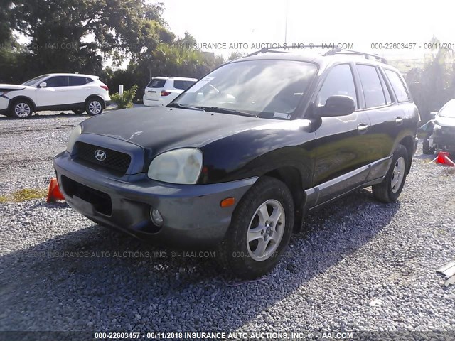 KM8SC13D43U400253 - 2003 HYUNDAI SANTA FE GLS/LX BLACK photo 2