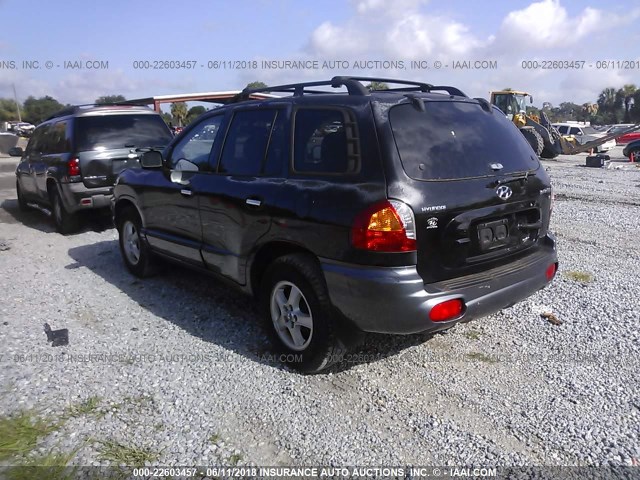 KM8SC13D43U400253 - 2003 HYUNDAI SANTA FE GLS/LX BLACK photo 3