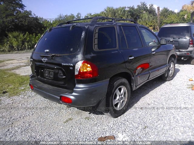 KM8SC13D43U400253 - 2003 HYUNDAI SANTA FE GLS/LX BLACK photo 4