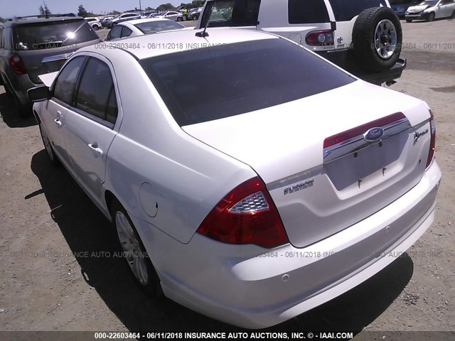 3FADP0L3XAR403610 - 2010 FORD FUSION HYBRID WHITE photo 3