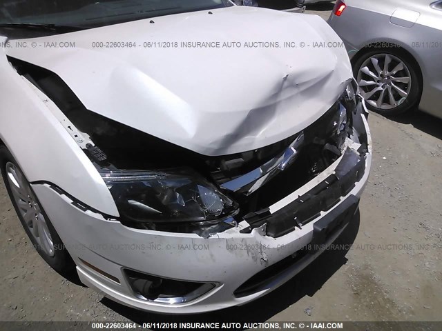 3FADP0L3XAR403610 - 2010 FORD FUSION HYBRID WHITE photo 6