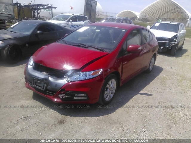 JHMZE2H75DS004415 - 2013 HONDA INSIGHT EX RED photo 2