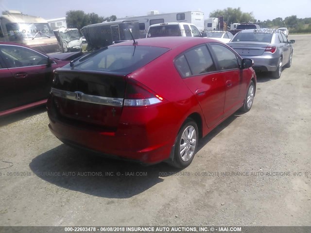 JHMZE2H75DS004415 - 2013 HONDA INSIGHT EX RED photo 4