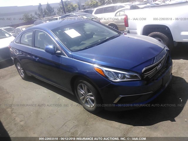 5NPE24AF1GH395992 - 2016 HYUNDAI SONATA SE BLUE photo 1