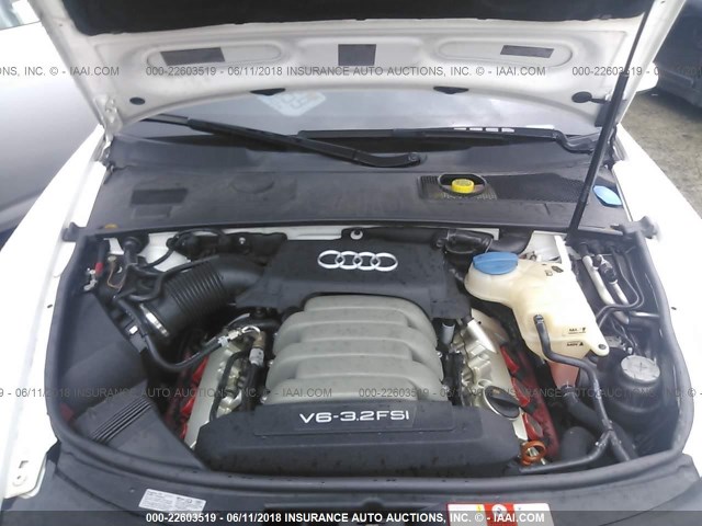 WAUAH74F18N035517 - 2008 AUDI A6 3.2 WHITE photo 10