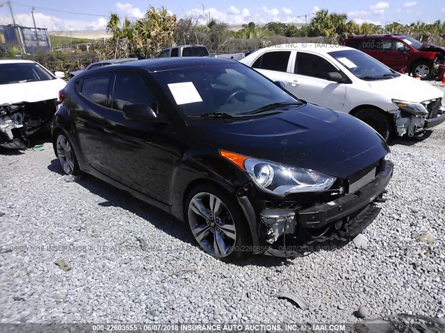 KMHTC6AD3DU100676 - 2013 HYUNDAI VELOSTER BLACK photo 1