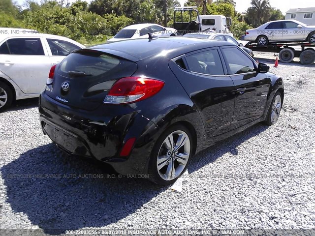 KMHTC6AD3DU100676 - 2013 HYUNDAI VELOSTER BLACK photo 4