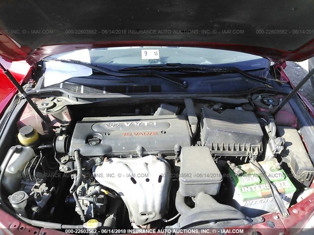 4T1BE46KX9U266413 - 2009 TOYOTA CAMRY SE/LE/XLE RED photo 10