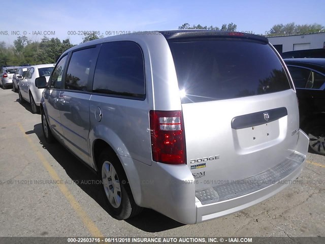 2D8HN44E39R689649 - 2009 DODGE GRAND CARAVAN SE SILVER photo 3