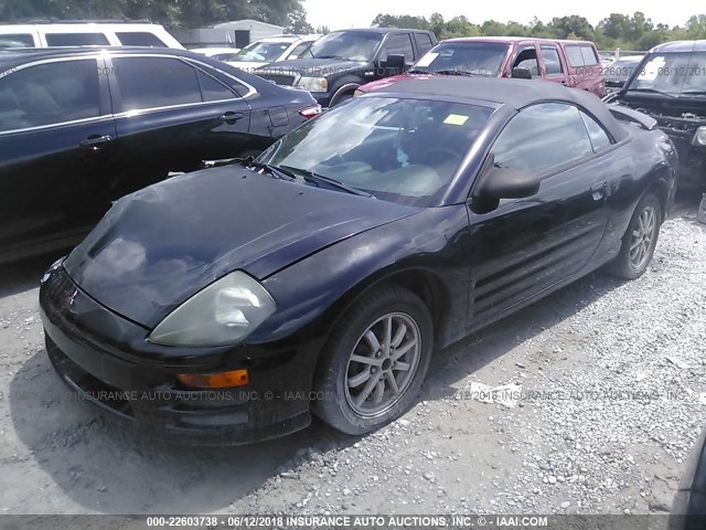 4A3AE45GX1E193908 - 2001 MITSUBISHI ECLIPSE SPYDER GS BLACK photo 2