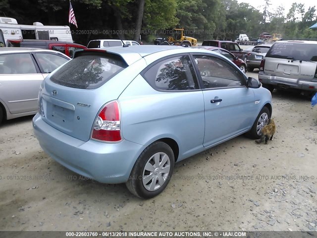 KMHCM36C47U053027 - 2007 HYUNDAI ACCENT GS Light Blue photo 4