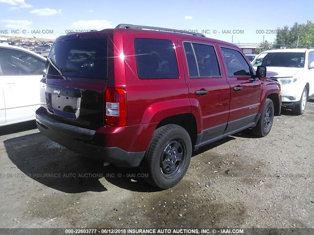 1C4NJPBB1HD156711 - 2017 JEEP PATRIOT SPORT BURGUNDY photo 4