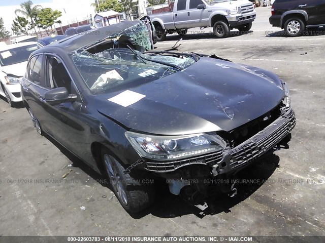 1HGCR2F82EA142414 - 2014 HONDA ACCORD EXL GRAY photo 1