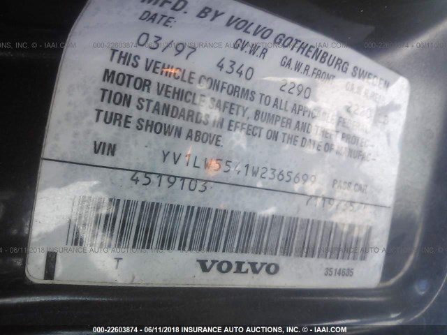 YV1LW5541W2365699 - 1998 VOLVO V70 BLUE photo 9