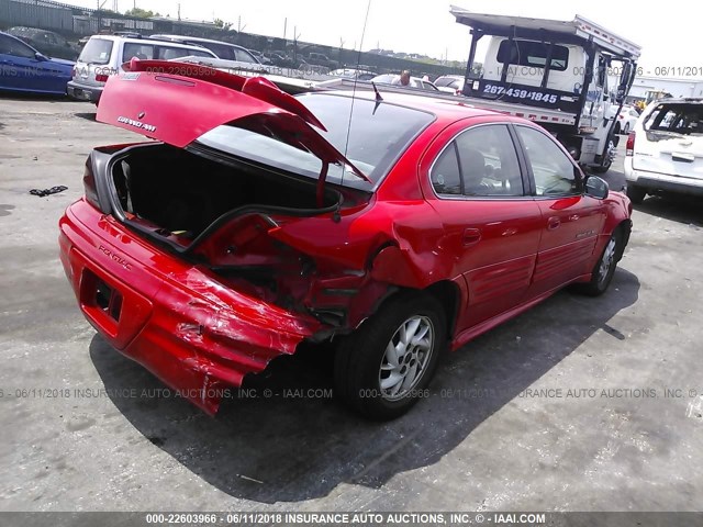 1G2NF52T11M616250 - 2001 PONTIAC GRAND AM SE1 RED photo 4