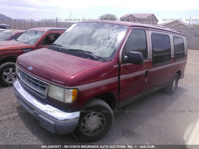 1FDEE1465VHA07025 - 1997 FORD ECONOLINE E150 VAN MAROON photo 2