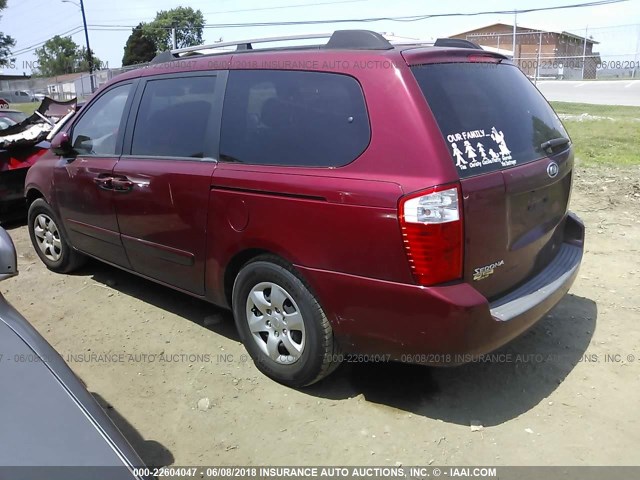 KNDMB233376165982 - 2007 KIA SEDONA EX/LX RED photo 3