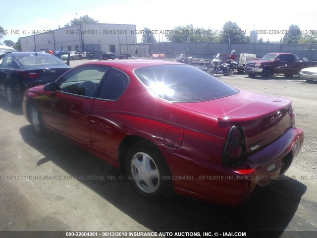 2G1WX12K149239037 - 2004 CHEVROLET MONTE CARLO SS წითელი ფოტო 3