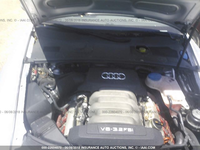 WAUDH74F87N137621 - 2007 AUDI A6 3.2 QUATTRO SILVER photo 10