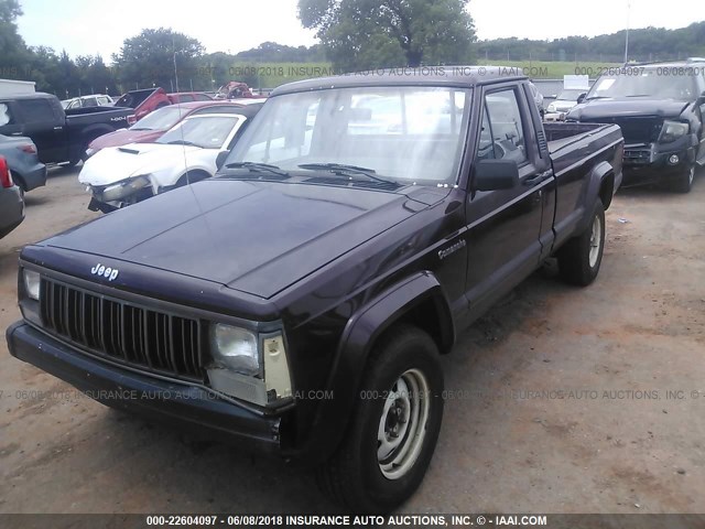 1JTMP65P8JT132783 - 1988 JEEP COMANCHE PIONEER BURGUNDY photo 2