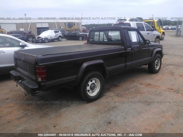 1JTMP65P8JT132783 - 1988 JEEP COMANCHE PIONEER BURGUNDY photo 4