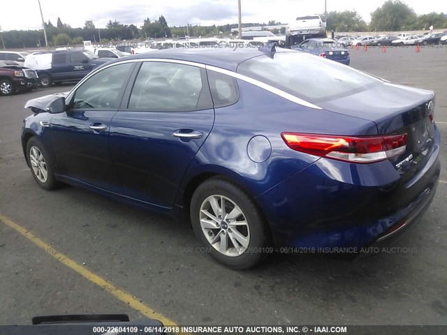 5XXGT4L34JG194096 - 2018 KIA OPTIMA LX/S BLUE photo 3