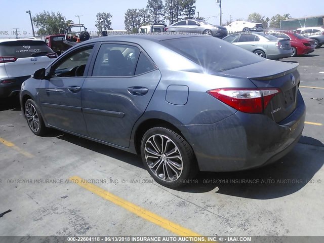 5YFBURHE3FP355325 - 2015 TOYOTA COROLLA L/LE/LE PLS/PRM/S/S PLS GRAY photo 3