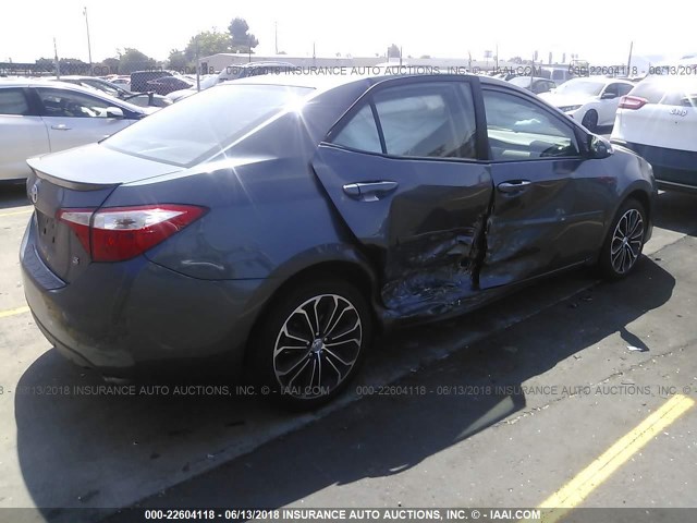 5YFBURHE3FP355325 - 2015 TOYOTA COROLLA L/LE/LE PLS/PRM/S/S PLS GRAY photo 4