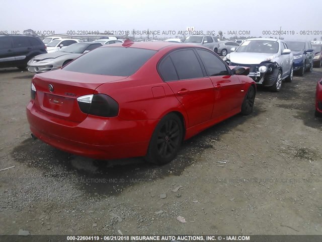 WBAVB17586NK30434 - 2006 BMW 325 I AUTOMATIC RED photo 4