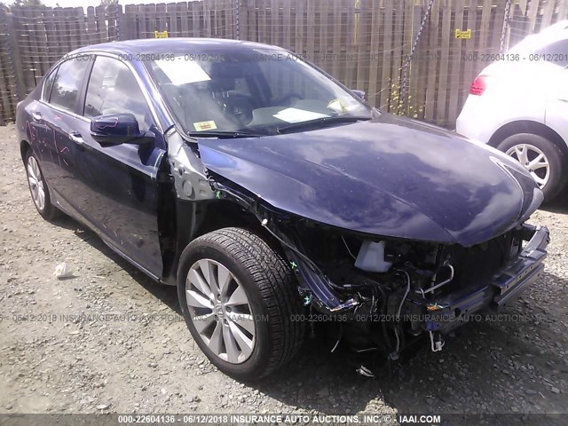 1HGCR2F81FA154894 - 2015 HONDA ACCORD EXL BLUE photo 1