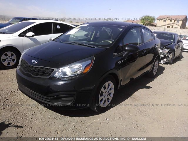 KNADM4A36D6293151 - 2013 KIA RIO LX BLACK photo 2