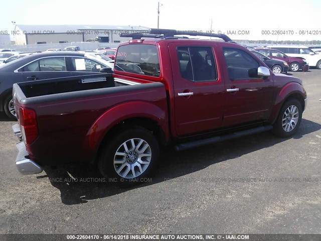 1N6AD0ER1BC401944 - 2011 NISSAN FRONTIER S/SV/SL/PRO-4X RED photo 4