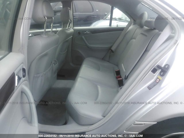 WDBRF64J13F339586 - 2003 MERCEDES-BENZ C 320 SILVER photo 8